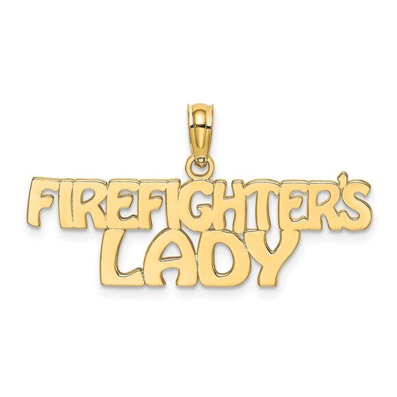 14k Yellow Gold FIREFIGHTER´S LADY Charm,All Products : American Fashion Style Bags On Sale